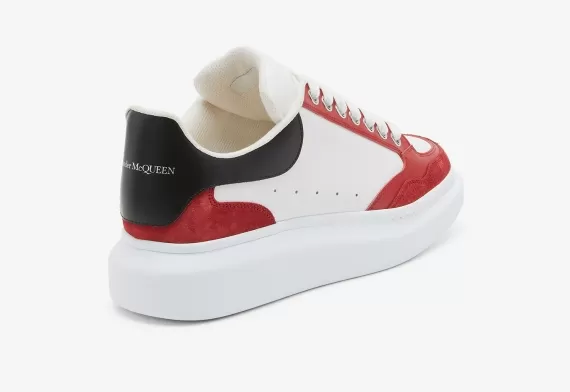 Oversized Sneaker in White/Welsh Red/Black