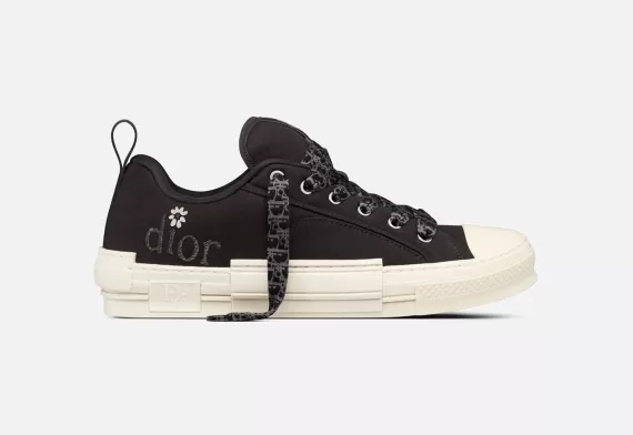 Dior By Erl B23 Skater Sneaker Black Cotton Canvas