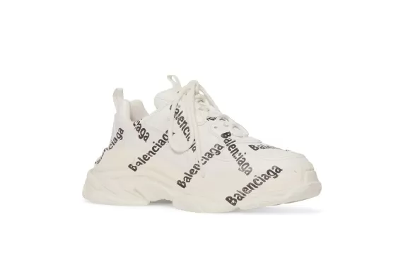 Balenciaga Triple S Logo-Print Sneakers Featuring White