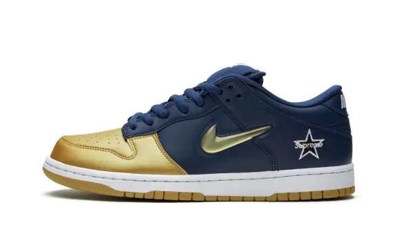 SB Dunk Low Supreme - Jewel Swoosh Gold/Navy