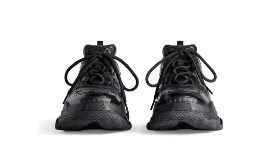 Balenciaga Triple S Lambskin Sneakers Black