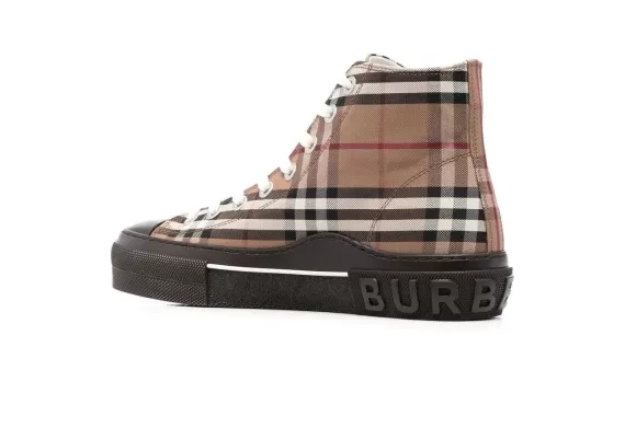 Vintage Check High-top Sneakers - Brown