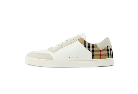 Vintage Check Panelled Sneakers - White