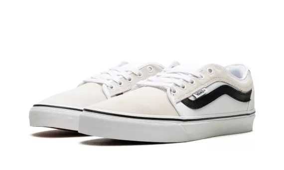 Chukka Low Sidestripe - White/Black
