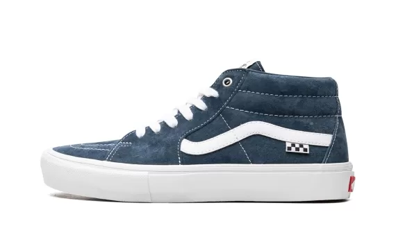 Pig Suede Skate Grosso Mid - Blue/White