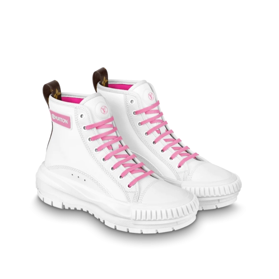 Lv Squad Sneaker Boot White / Pink