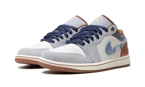  Air Jordan 1 Low SE - Repaired Denim Swoosh